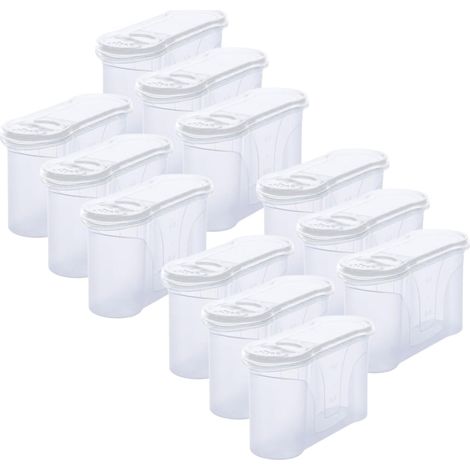 Novaliv Lot de 12 boîtes de conservation pour saupoudrer 1,3 litre - Dimensions (LxlxH) : 22 x 13 x 8,5 cm - Récipient avec couvercle 1 l pour