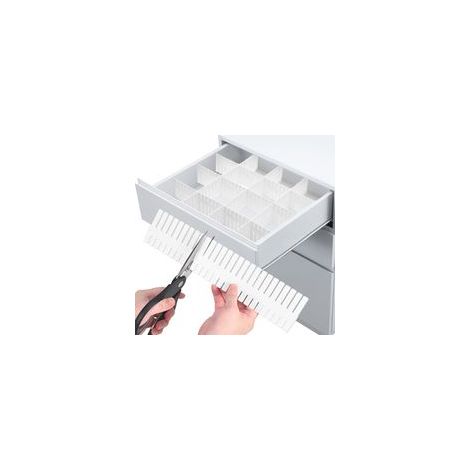 Lot de 20 séparateurs de tiroir, 37 x 7 cm, séparateurs de tiroir blancs, rangement tiroir plastique, adapté pour ranger chaussettes, sous-vêtements (1/4)