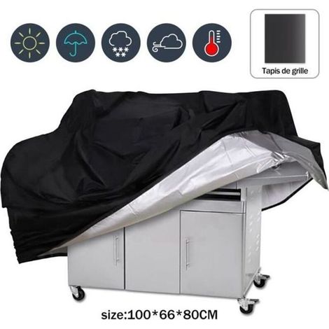 Housse Barbecue BBQ Protection Etanche Anti Poussière Anti Pluie(Pas de tapis de grille), 100x66x80CM (1/4)