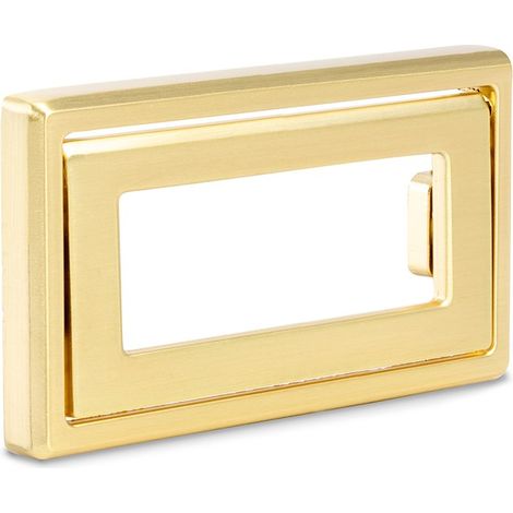 tirador embutido nevara. zamak. empotrado. rectangular. esquinas redondeadas. abertura central acabado negro mate acabado latón satinado (1/4)