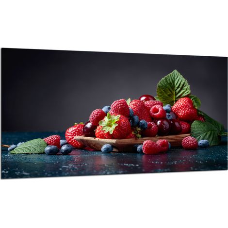 PLAQUE DE PROTECTION EN VERRE POUR CUISINIÈRE 90X52 FRUIT (1/5)