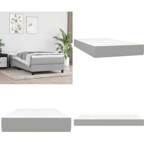 Colchón de muelles ensacados firmeza media tela gris claro 100x200x20 cm - Firmeza media - Soporte de cama