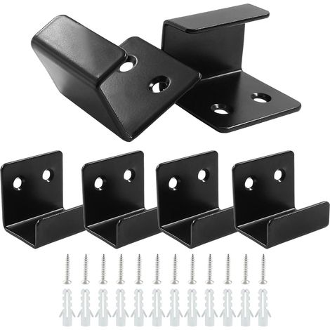 Lot de 6 crochets muraux en acier inoxydable, largeur intérieure de 20 mm, crochets robustes pour carrelage en céramique (noir)