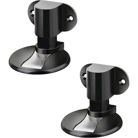 Set of 2 Door Stops, Stainless Steel, Black (1/5)