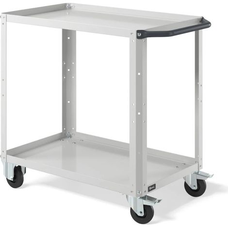 carrello da officina fami "clever small" con due ripiani in lamiera grigio 90,8x51,5x81,9 cm (1/2)