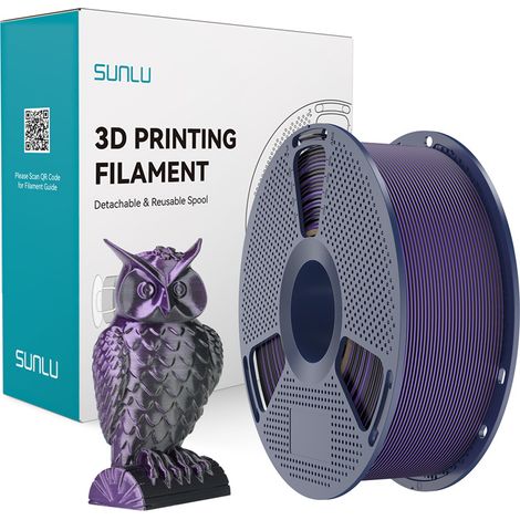 Filamento SUNLU PLA+ Seda Doble Color 1,75 mm 1 kg (negro-morado) (1/5)