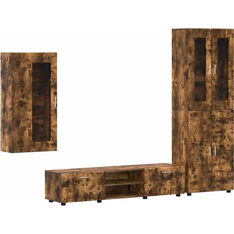 TV-Schrankset FLORIN 3 pcs Geräucherte Eiche Holzwerkstoff vidaXL