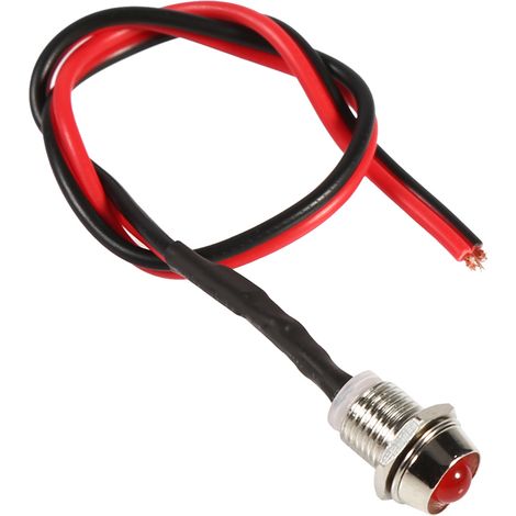 12V LED Voyant Lumineux Voyant de tableau de bord pilote, 4 pièces 12V DC 8mm LED voyant lumineux d'avertissement pour voiture, fourgonnette, bateau et autres véhicules(rouge) (1/5)