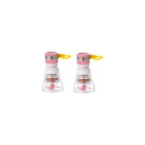 Tête de Robinet de Cuisine 2 pièces Filtre de Robinet Anti-éclaboussures Tête de Pulvérisation de Robinet Filtre D'appoint de Robinet Filtre de Robinet Rétractable Économiseur D'eau (rose) (1/5)