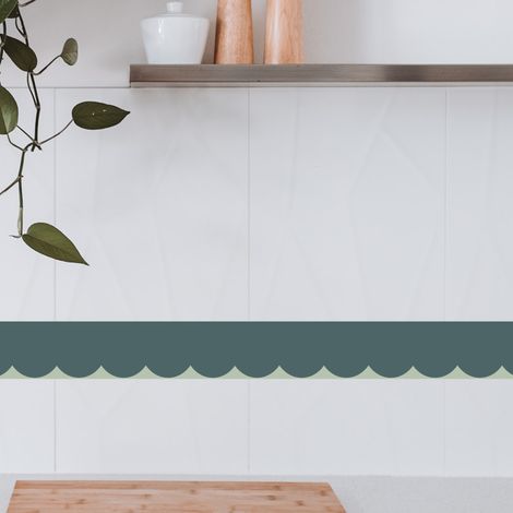 Frise décorative adhésive, feston vert, 9 cm X 300 cm (1/5)