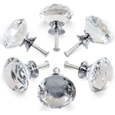 Kristallgriffe, 30 mm Diamantkristall-Schubladentürgriffe, Küchenglastürgriffe, Aufbewahrungsschränke und Schminktische für Küchen und (1/4)