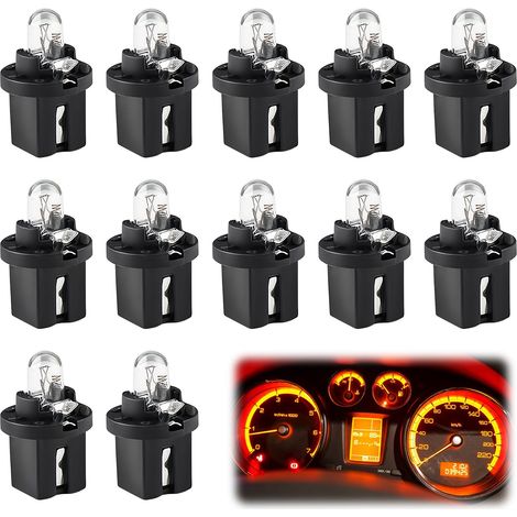 12pcs Ampoules LED T5 pour Tableau de Bord, Éclairage Intérieur Voiture, Ampoules Jaune Clair 12V 2W, Universelles pour Automobile, Pratiques et Durables (1/5)