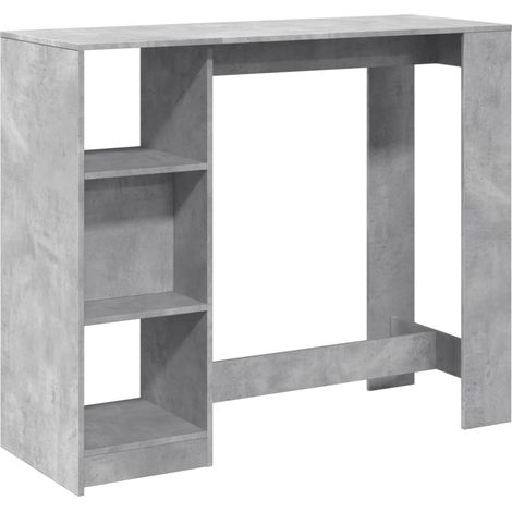 Maison Exclusive - Mesa bar con estante madera gris hormigón 124x