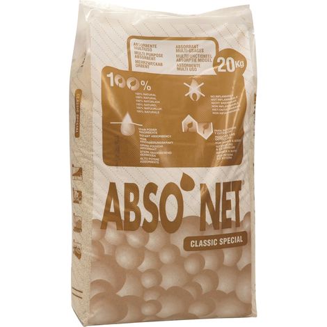 Sodise – Absorbant sépiolite 20kg – 18550 – Absorption d'eau 135% – Humidité max 12% – Granules crème légère – Non biodégradable