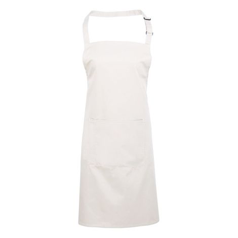 Tablier 860mm, Blanc, Coton, polyester Fixation arrière ( Prix pour 1 )
