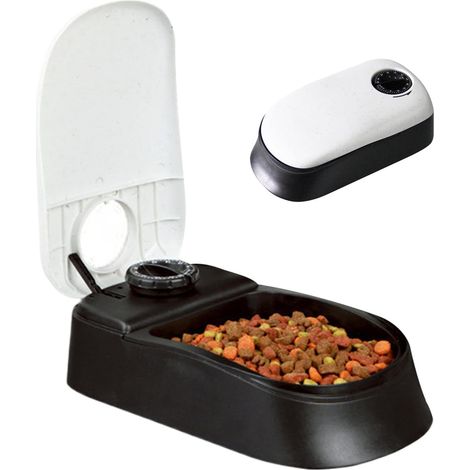 Distributeur automatique de nourriture pour animaux de compagnie, adapté aux chats, chiens, chiots, chatons et lapins. (1/5)
