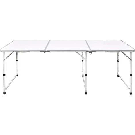 vidaXL Mesita plegable de aluminio camping 180 x 60 cm (1/2)
