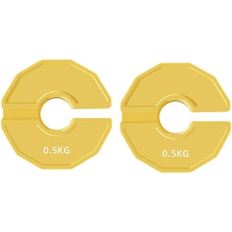 Lot de 2 plaques micro en caoutchouc pour poids fractionnaires pour haltères de gymnastique. Plaques de poids fractionnaire en caoutchouc de 0,5 kg avec ouverture supplémentaire de 35 mm. (1/5)