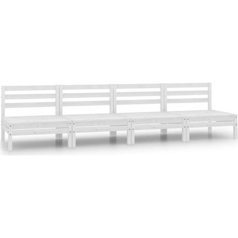 Maison Exclusive - Set Divani da Giardino 4 pz Bianco in Legno Massello di Pino