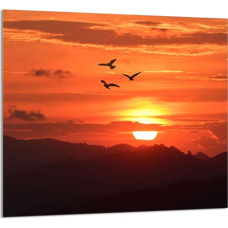 GLASPLATTE FÜR KÜCHE 65x60 Sonne