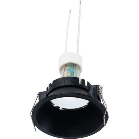 KIT Spot encastrable fixe Ø82mm (noir) + Ampoule GU10 5,4W + - Blanc Neutre
