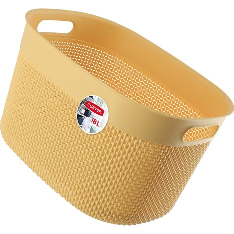 Curver Conteneur Panier 18L Organisateur Jaune Eco (1/5)