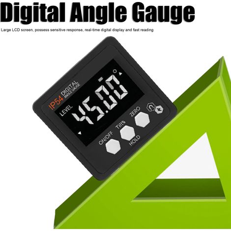 Digitaler Neigungsmesser 490° IP54 mit schwarzem Hintergrund und weißer Beschriftung (1/5)
