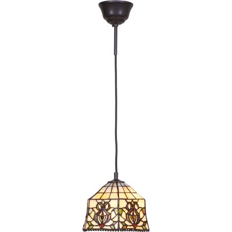 Lampe à suspension Tiffany série Hexa avec câble D-20cm