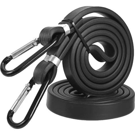 SABIR Tendeurs Elastique avec Mousqueton Crochets, 2pcs 100cm Sangle Elastique pour Vélo, Moto, Valise, Porte-Bagages, Sandow pour Bache Piscine,Extra Résistants (1/5)