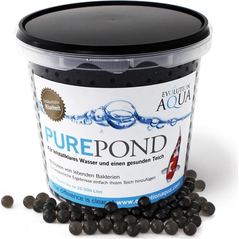 Evolution Aqua Pure Pond 1000 ml für Teiche bis 20000 l, Gelbälle Filterbakterien Biostarter für Teich und Teichfilter, Teichpflege