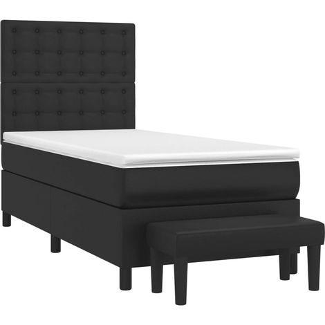 Boxspringbett mit Matratze Schwarz 100x200 cm Kunstleder vidaXL (1/5)