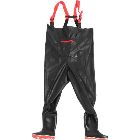 Brustwathose aus PVC, leicht und wasserdicht, inklusive rutschfester Stiefel, für Damen und Herren, Größe 41 (1/5)