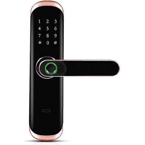 Cette serrure connectée prend en charge la reconnaissance d'empreintes digitales, le contrôle via une application et plusieurs modes de déverrouillage. Ses dimensions sont de 22 x 165 mm. (1/5)