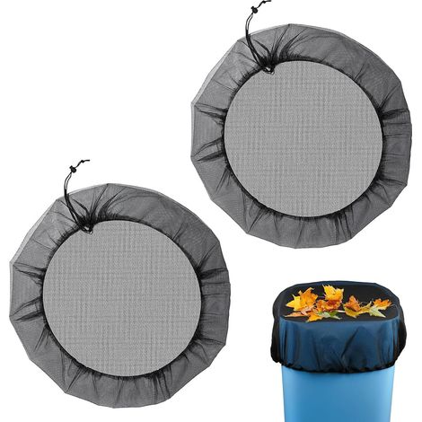 Filet de Protection pour citerne Pluie 2 pièces – Ø100cm – Maille Fine réglable Anti-Insectes pour tonneau de récupération d’Eau – pour Jardin, terrasse, Balcon (1/5)