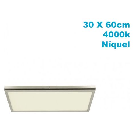 Panel LED Tivoli superficie 36W 4000K níquel 30x60cm (1/3)