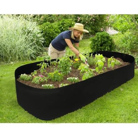 Sac de plantation respirant pour balcon, cour ou jardin, Noir - 90 x 180 cm (1/5)