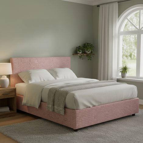 Cama Matrimonial Basildon, Desenfundable, Hecho en Italia, Rosa (1/4)