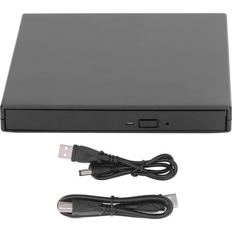Ultraschlankes externes DVD-Laufwerk – Tragbarer USB-CD/DVD-Brenner für PC, Laptop und Mac – Schwarz