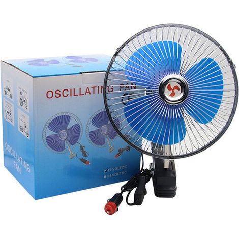 Ventilateur électrique rotatif puissant et silencieux pour voiture, avec prise allume-cigare, 20 cm (8 pouces), 12 V, pour camions, camping-cars et bateaux. (1/4)
