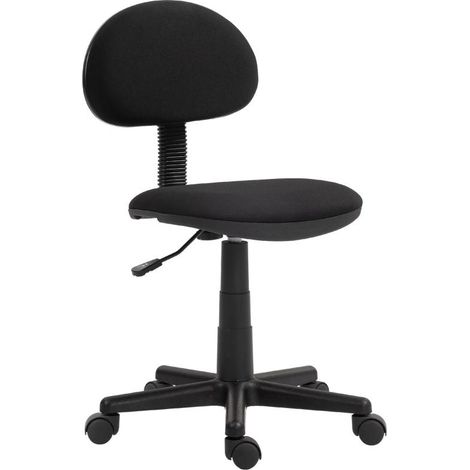 Chaise de bureau ergonomique, pivotante et réglable en hauteur, en tissu élastique, idéale pour le télétravail, noire.