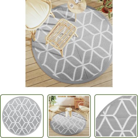 Außen Teppich -  Outdoor-Teppich ARAKIL Grau Ø160 cm PP (1/5)