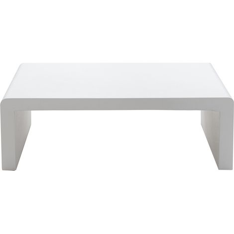 Drawer – Table basse fixe en fibre de ciment 120x55cm – Blanche – Design minimaliste pour salon – Usage intérieur et extérieur couvert (1/5)