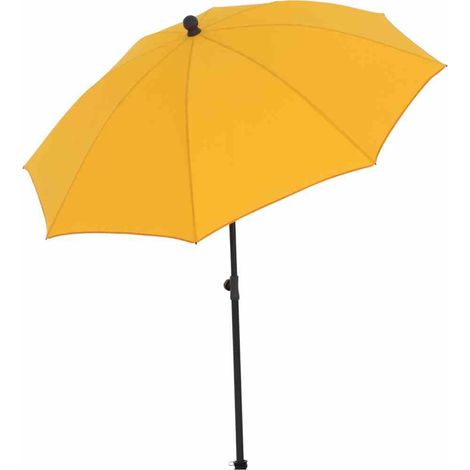 City Mittelstockschirm anthrazit/gelb Ø 180cm Gestell Stahl anthrazit, Bezug 100% Polyester, 160g/m² gelb, Lichtschutzfaktor UPF 50+ (1/3)