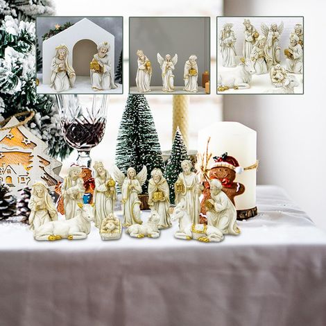 Crèche De Noël 11 Pièces - Crèche De Noël Décoration Intérieure Pour (1/4)