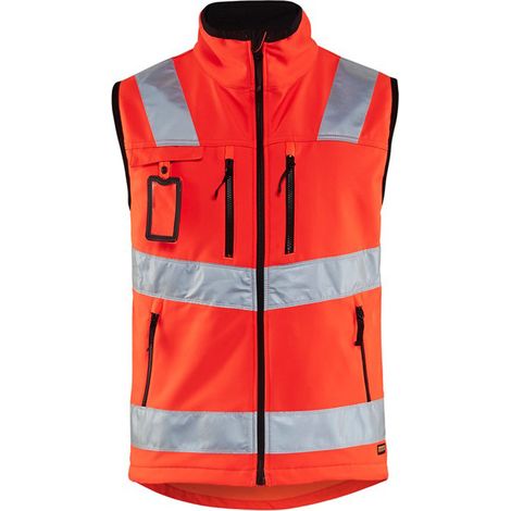 Gilet sans manches haute visibilité Blaklader Softshell Rouge Fluo M (1/4)