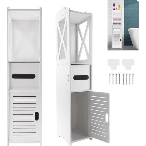 Armoire de rangement pour salle de bain armoire en papier rouleau 801820CM armoire blanche étagère de rangement pour salle de bain armoire de finition peu encombrante meubles ménagers meuble en bois s (1/5)