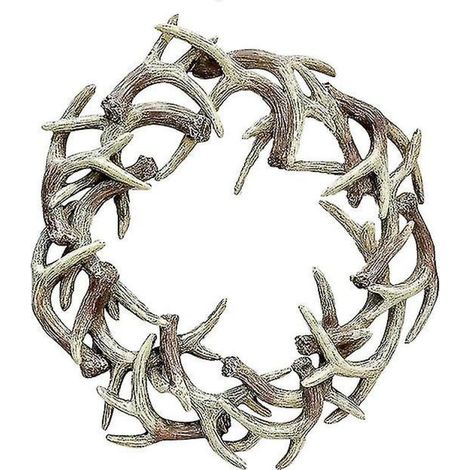 Couronne de bois de cerf rustique Xinxu 20 cm en résine à plusieurs couches pour intérieur (1 pièce, marron) (1/5)