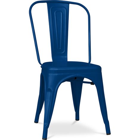 Esszimmerstuhl - Industriedesign - Stahl - Matt - New Edition -Stylix Dunkelblau