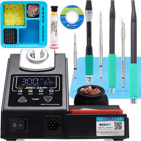 Stazione saldante Aifen A5 Pro (C115) + 2 punte C115 + treccia + stagno + kit di flussante