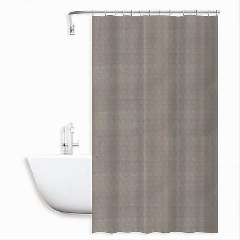 Cleafe - Tenda Doccia Vasca Bagno Effetto 3d Nido D'ape Tortora 180x200 Cm 12 Ganci 87603 - (1/2)